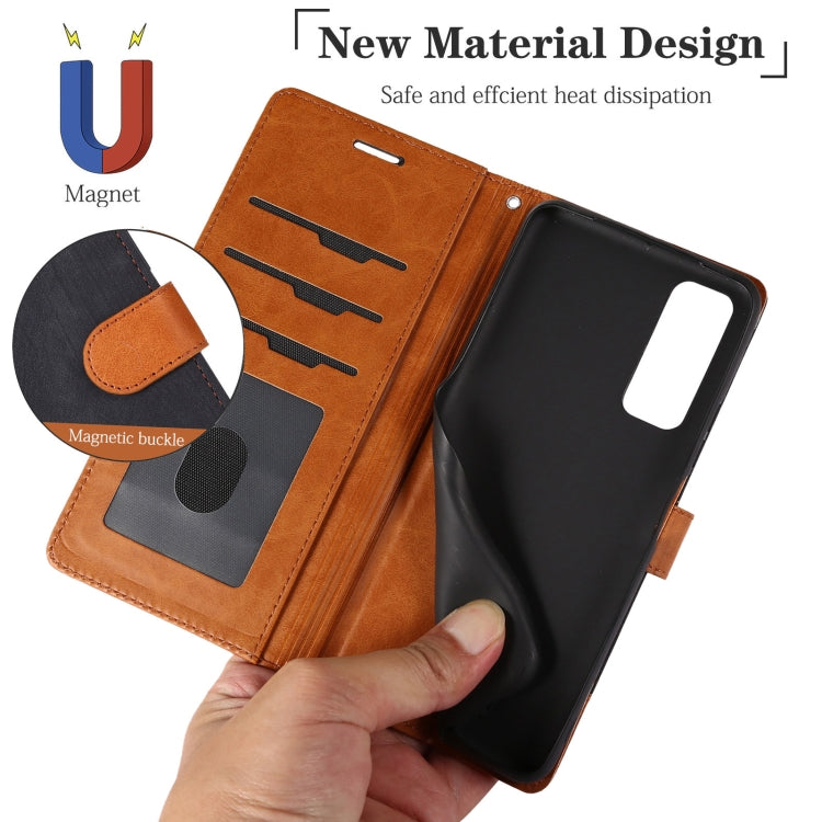 For Huawei P Smart 2021 Splicing Leather Phone Case