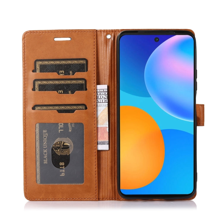 For Huawei P Smart 2021 Splicing Leather Phone Case