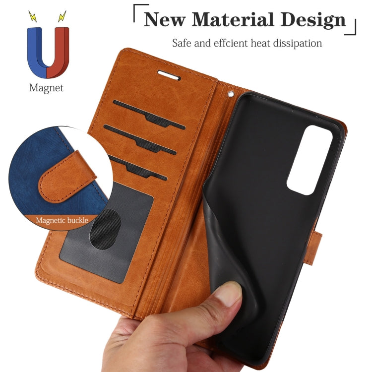 For Huawei P Smart 2021 Splicing Leather Phone Case