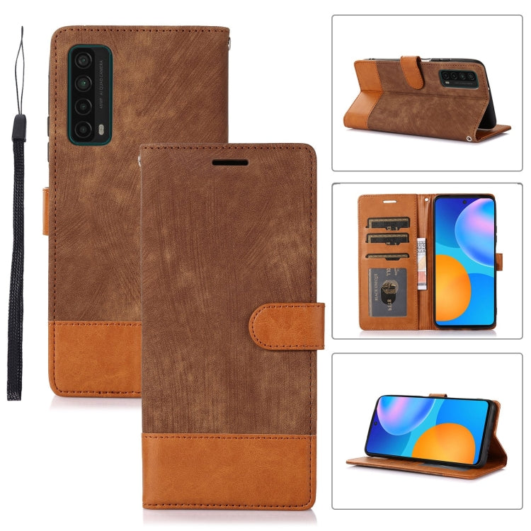For Huawei P Smart 2021 Splicing Leather Phone Case