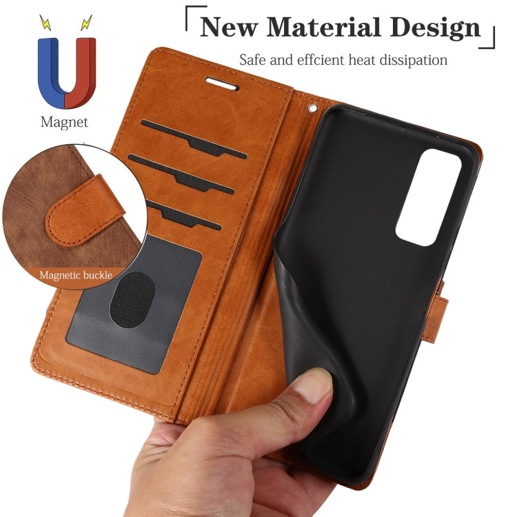 For Huawei P Smart 2021 Splicing Leather Phone Case