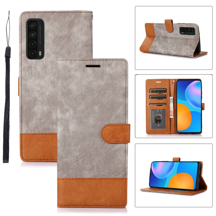 For Huawei P Smart 2021 Splicing Leather Phone Case