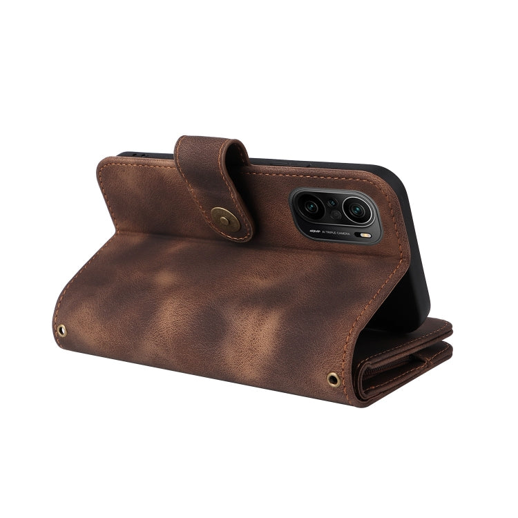 For Xiaomi Redmi K40 / Poco F3 Multifunctional Card Slot Zipper Wallet Leather Phone Case