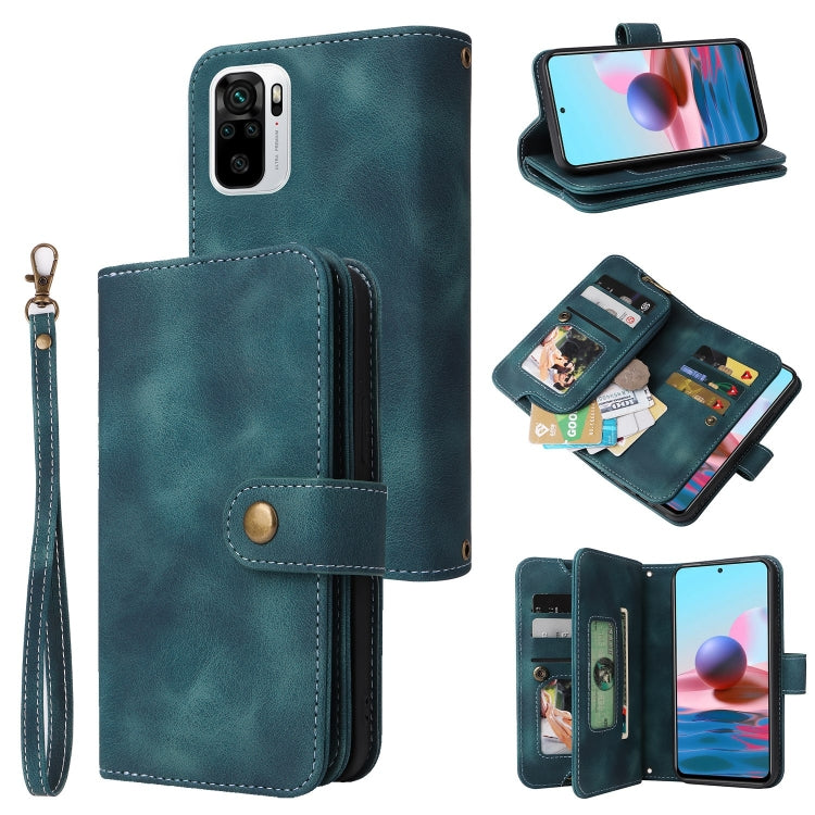 For Xiaomi Redmi Note 10 4G Multifunctional Card Slot Zipper Wallet Leather Phone Case