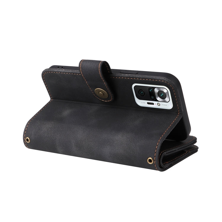 For Xiaomi Redmi Note 10 Pro 4G Multifunctional Card Slot Zipper Wallet Leather Phone Case