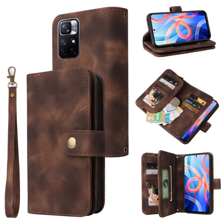 For Xiaomi Redmi Note 11 5G Multifunctional Card Slot Zipper Wallet Leather Phone Case