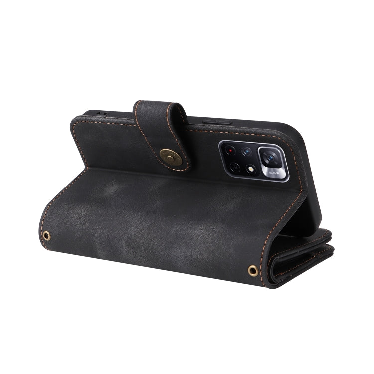 For Xiaomi Redmi Note 11 5G Multifunctional Card Slot Zipper Wallet Leather Phone Case