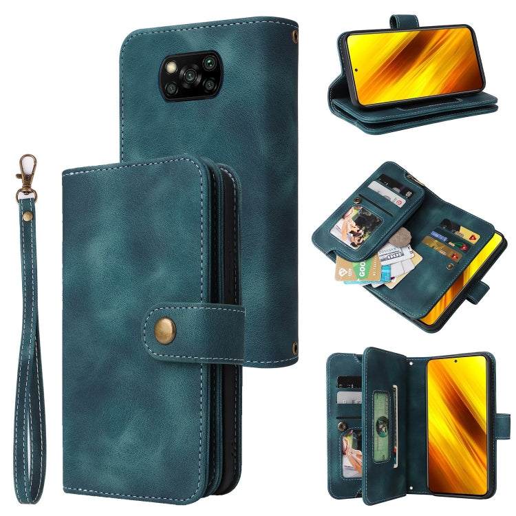 For Xiaomi Poco X3 NFC Multifunctional Card Slot Zipper Wallet Leather Phone Case