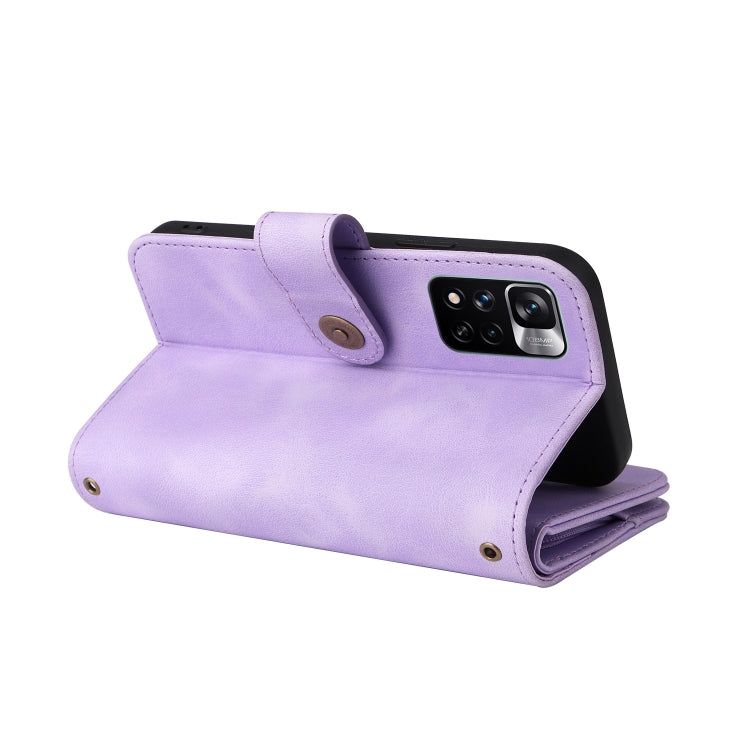 For Xiaomi Redmi Note 11 Global Multifunctional Card Slot Zipper Wallet Leather Phone Case
