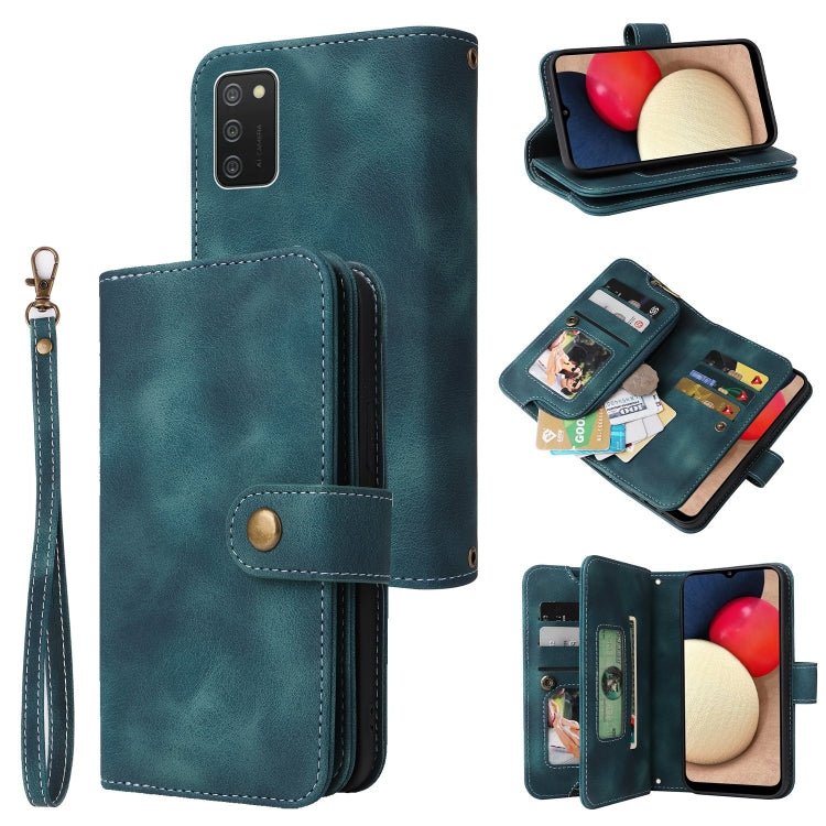 For Samsung Galaxy A02s EU Version Multifunctional Card Slot Zipper Wallet Leather Phone Case