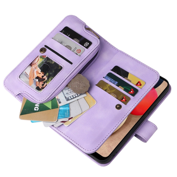 For Samsung Galaxy A02s EU Version Multifunctional Card Slot Zipper Wallet Leather Phone Case