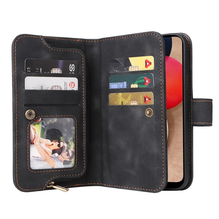 For Samsung Galaxy A02s EU Version Multifunctional Card Slot Zipper Wallet Leather Phone Case