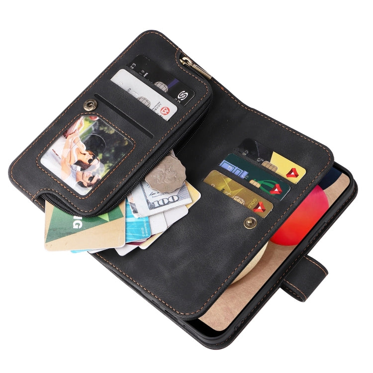 For Samsung Galaxy A02s EU Version Multifunctional Card Slot Zipper Wallet Leather Phone Case