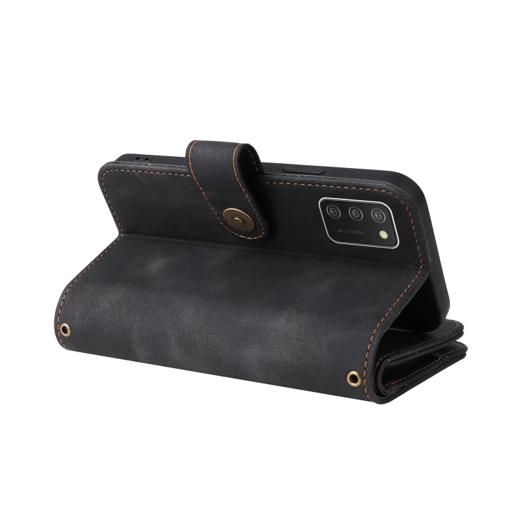 For Samsung Galaxy A02s EU Version Multifunctional Card Slot Zipper Wallet Leather Phone Case