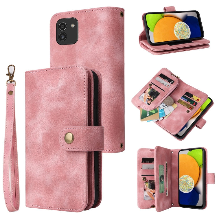 For Samsung Galaxy A03 EU Version Multifunctional Card Slot Zipper Wallet Leather Phone Case