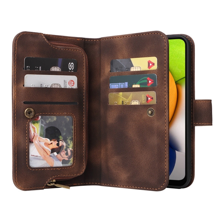 For Samsung Galaxy A03 EU Version Multifunctional Card Slot Zipper Wallet Leather Phone Case