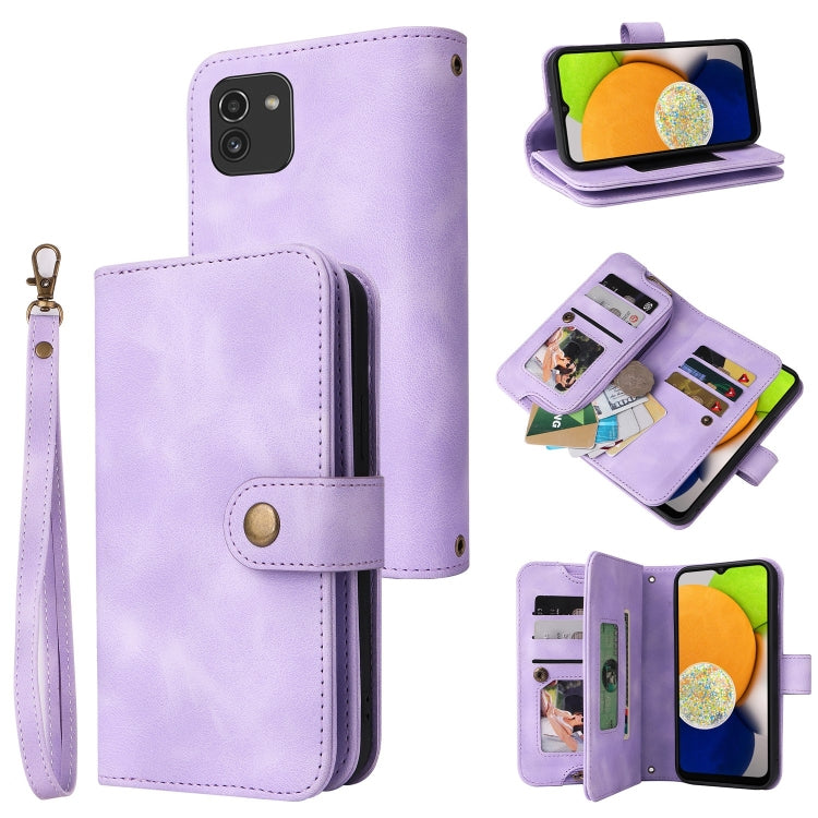 For Samsung Galaxy A03 EU Version Multifunctional Card Slot Zipper Wallet Leather Phone Case