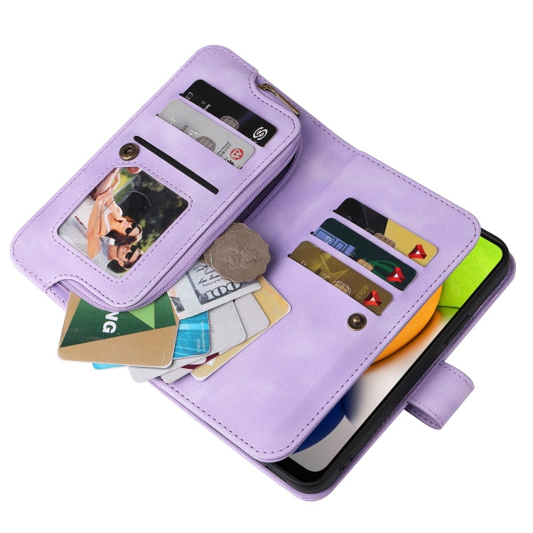 For Samsung Galaxy A03 EU Version Multifunctional Card Slot Zipper Wallet Leather Phone Case