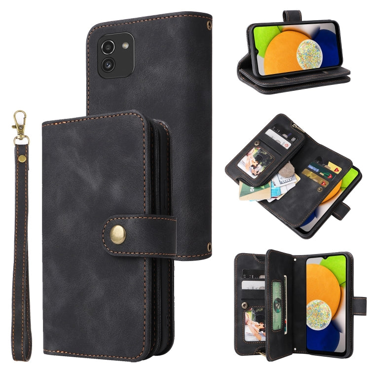 For Samsung Galaxy A03 EU Version Multifunctional Card Slot Zipper Wallet Leather Phone Case