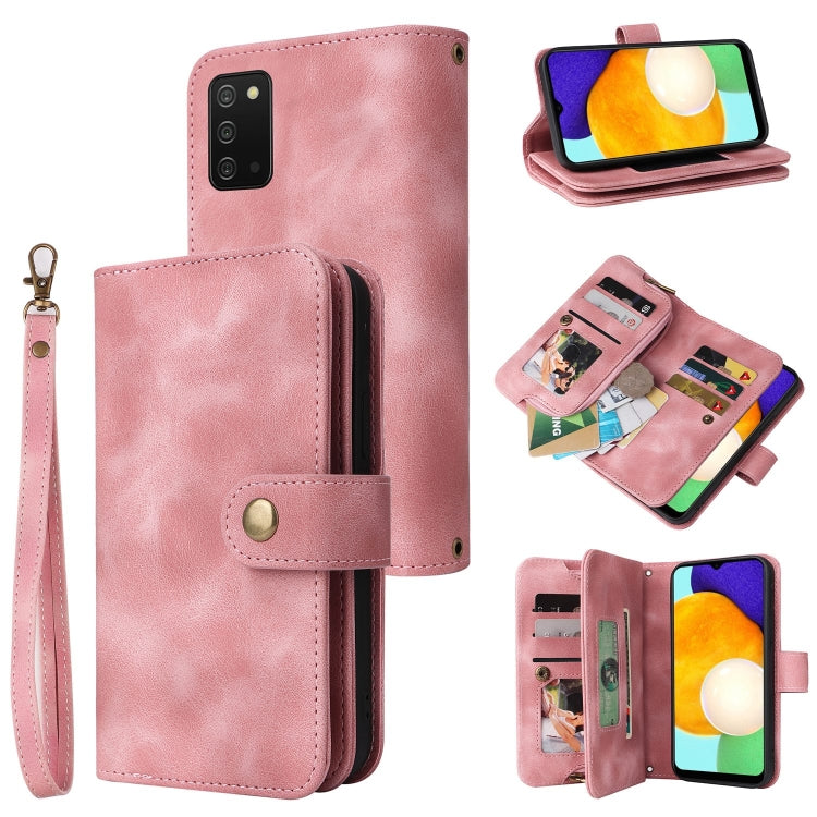 For Samsung Galaxy A03s EU Version Multifunctional Card Slot Zipper Wallet Leather Phone Case