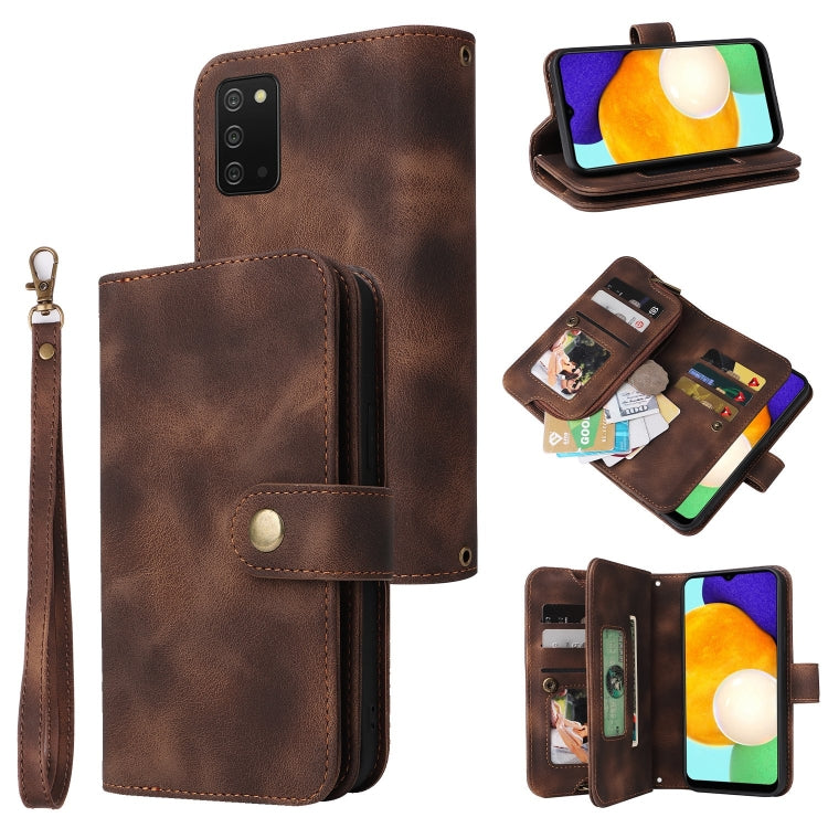 For Samsung Galaxy A03s EU Version Multifunctional Card Slot Zipper Wallet Leather Phone Case