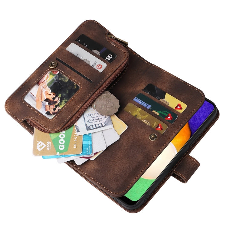For Samsung Galaxy A03s EU Version Multifunctional Card Slot Zipper Wallet Leather Phone Case