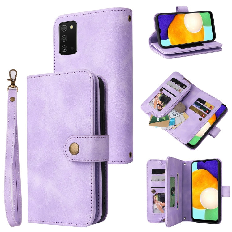 For Samsung Galaxy A03s EU Version Multifunctional Card Slot Zipper Wallet Leather Phone Case