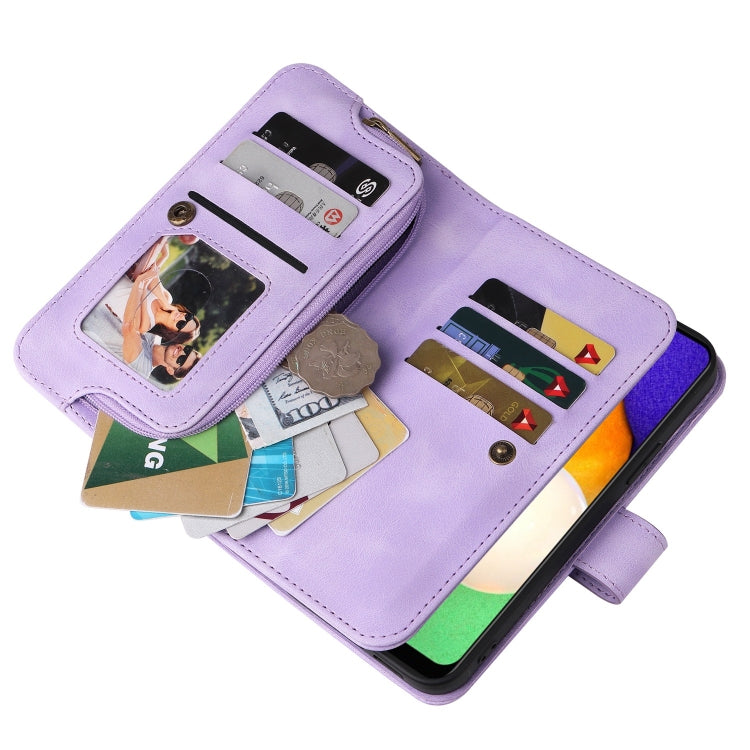 For Samsung Galaxy A03s EU Version Multifunctional Card Slot Zipper Wallet Leather Phone Case