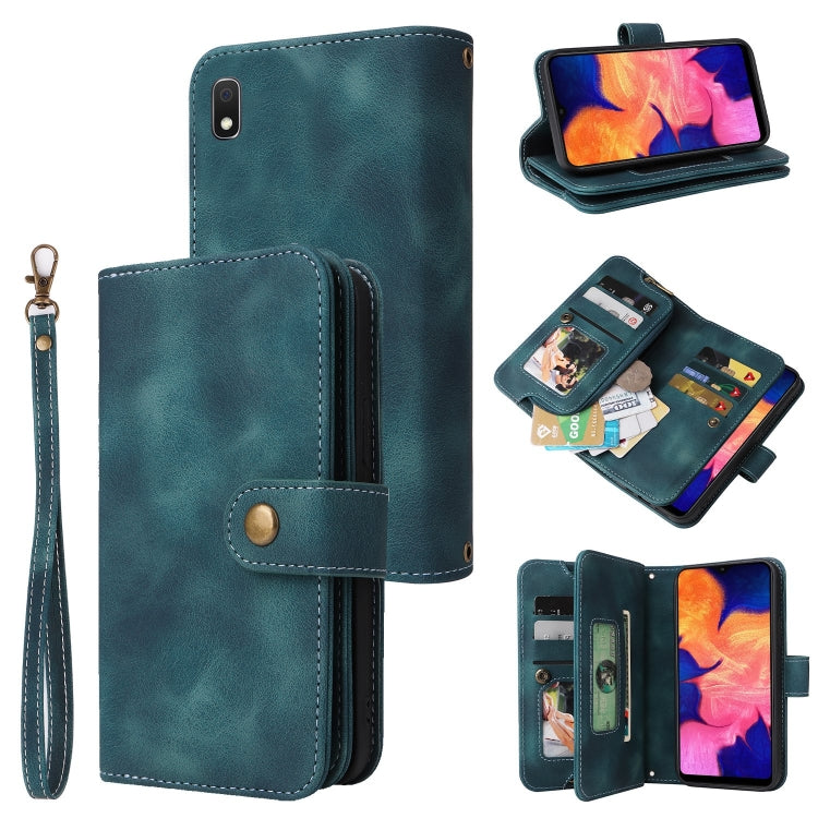 For Samsung Galaxy A10 Multifunctional Card Slot Zipper Wallet Leather Phone Case