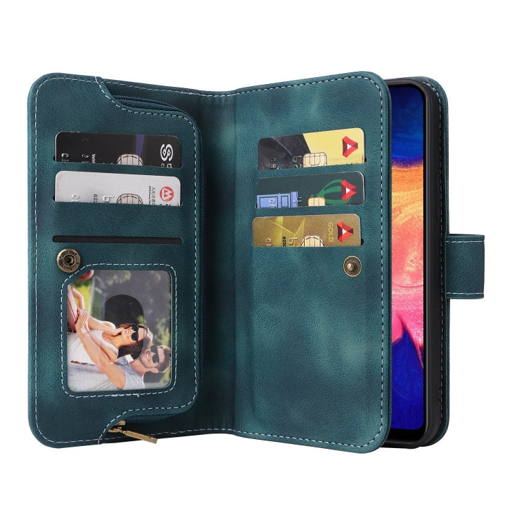For Samsung Galaxy A10 Multifunctional Card Slot Zipper Wallet Leather Phone Case