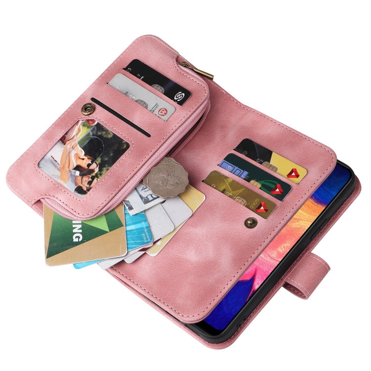 For Samsung Galaxy A10 Multifunctional Card Slot Zipper Wallet Leather Phone Case
