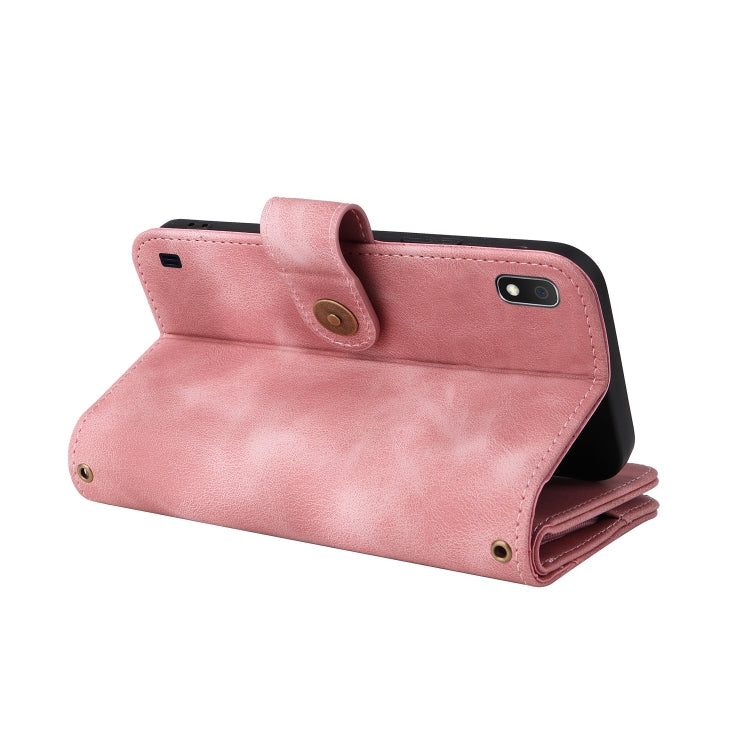 For Samsung Galaxy A10 Multifunctional Card Slot Zipper Wallet Leather Phone Case