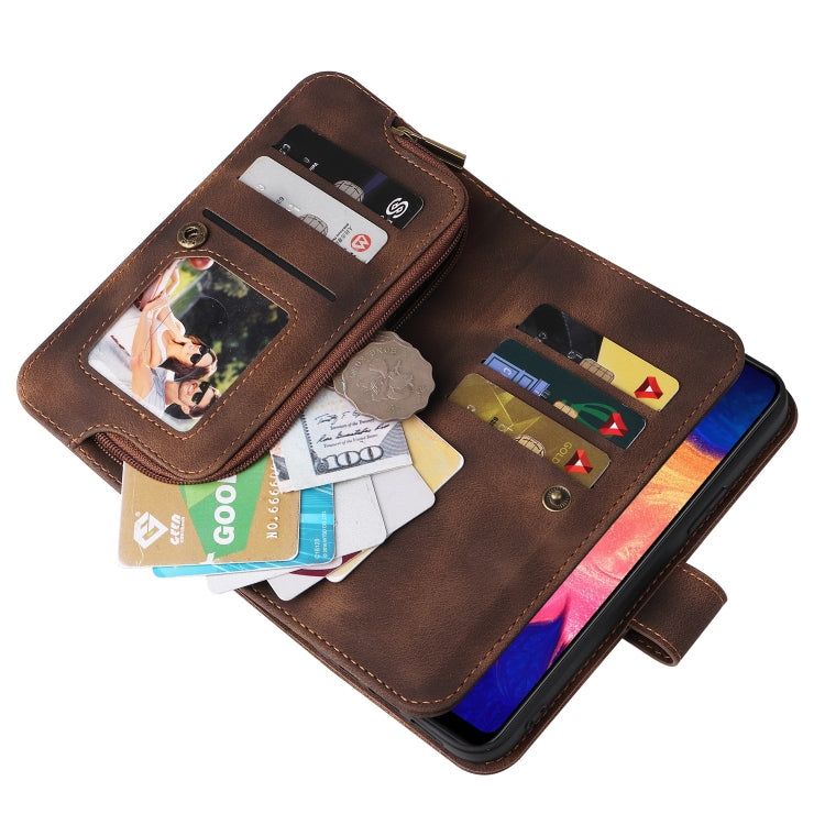 For Samsung Galaxy A10 Multifunctional Card Slot Zipper Wallet Leather Phone Case