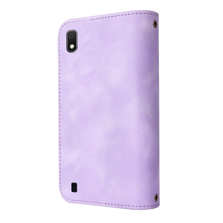 For Samsung Galaxy A10 Multifunctional Card Slot Zipper Wallet Leather Phone Case