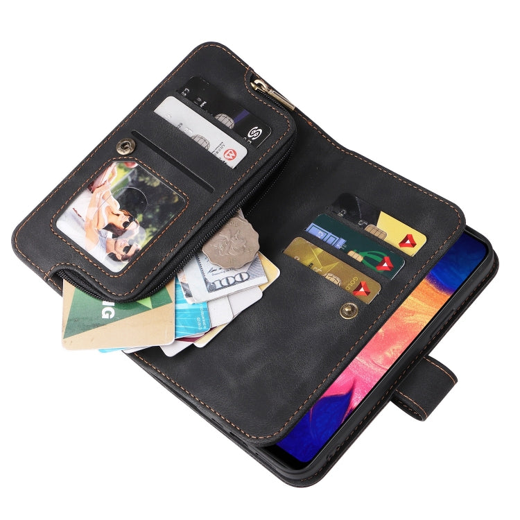For Samsung Galaxy A10 Multifunctional Card Slot Zipper Wallet Leather Phone Case