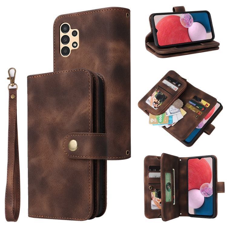 For Samsung Galaxy A13 5G / 4G Multifunctional Card Slot Zipper Wallet Leather Phone Case