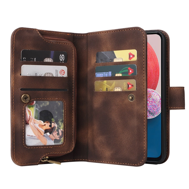For Samsung Galaxy A13 5G / 4G Multifunctional Card Slot Zipper Wallet Leather Phone Case