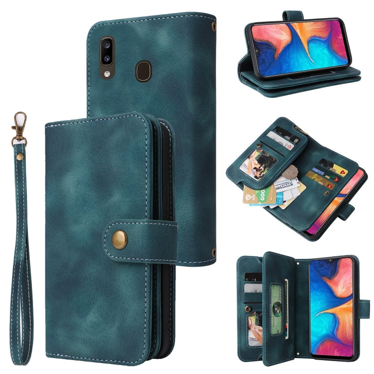 For Samsung Galaxy A20 / A30 Multifunctional Card Slot Zipper Wallet Leather Phone Case