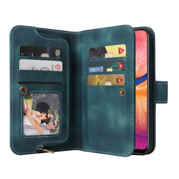 For Samsung Galaxy A20 / A30 Multifunctional Card Slot Zipper Wallet Leather Phone Case