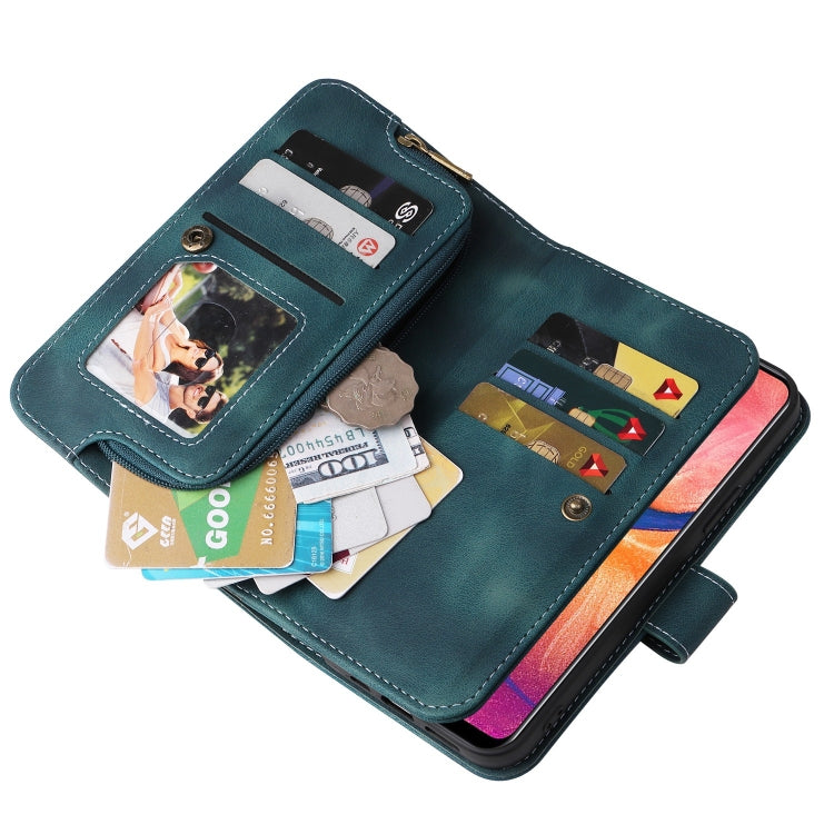 For Samsung Galaxy A20 / A30 Multifunctional Card Slot Zipper Wallet Leather Phone Case