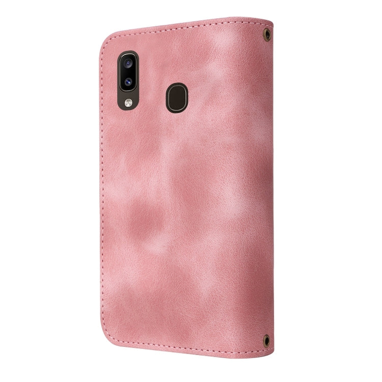 For Samsung Galaxy A20 / A30 Multifunctional Card Slot Zipper Wallet Leather Phone Case