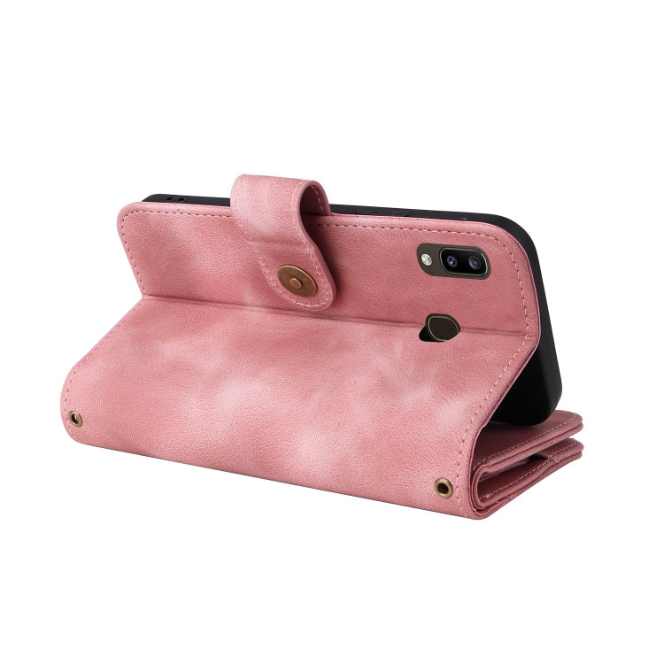 For Samsung Galaxy A20 / A30 Multifunctional Card Slot Zipper Wallet Leather Phone Case