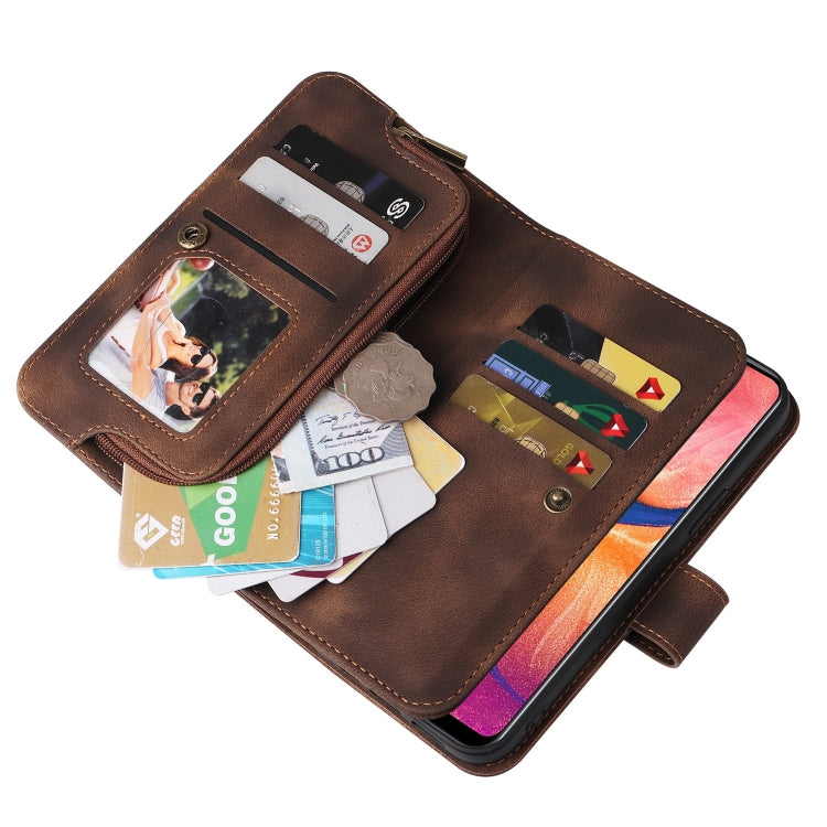 For Samsung Galaxy A20 / A30 Multifunctional Card Slot Zipper Wallet Leather Phone Case