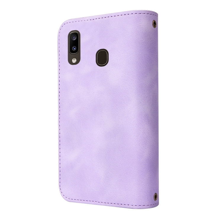 For Samsung Galaxy A20 / A30 Multifunctional Card Slot Zipper Wallet Leather Phone Case