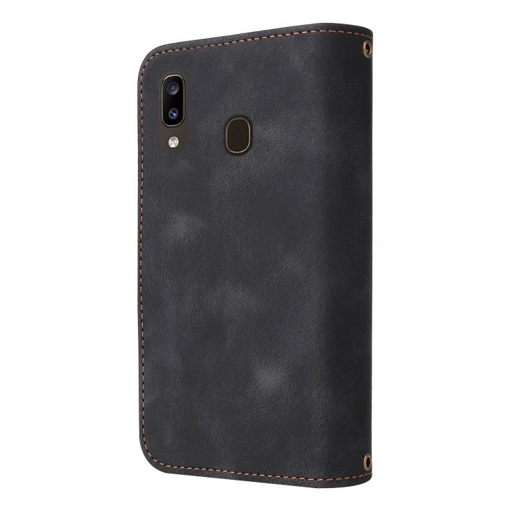 For Samsung Galaxy A20 / A30 Multifunctional Card Slot Zipper Wallet Leather Phone Case