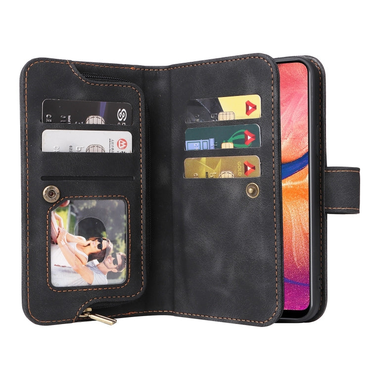 For Samsung Galaxy A20 / A30 Multifunctional Card Slot Zipper Wallet Leather Phone Case