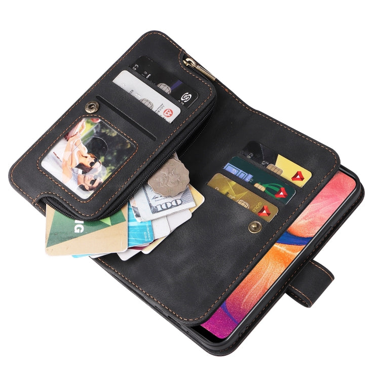For Samsung Galaxy A20 / A30 Multifunctional Card Slot Zipper Wallet Leather Phone Case