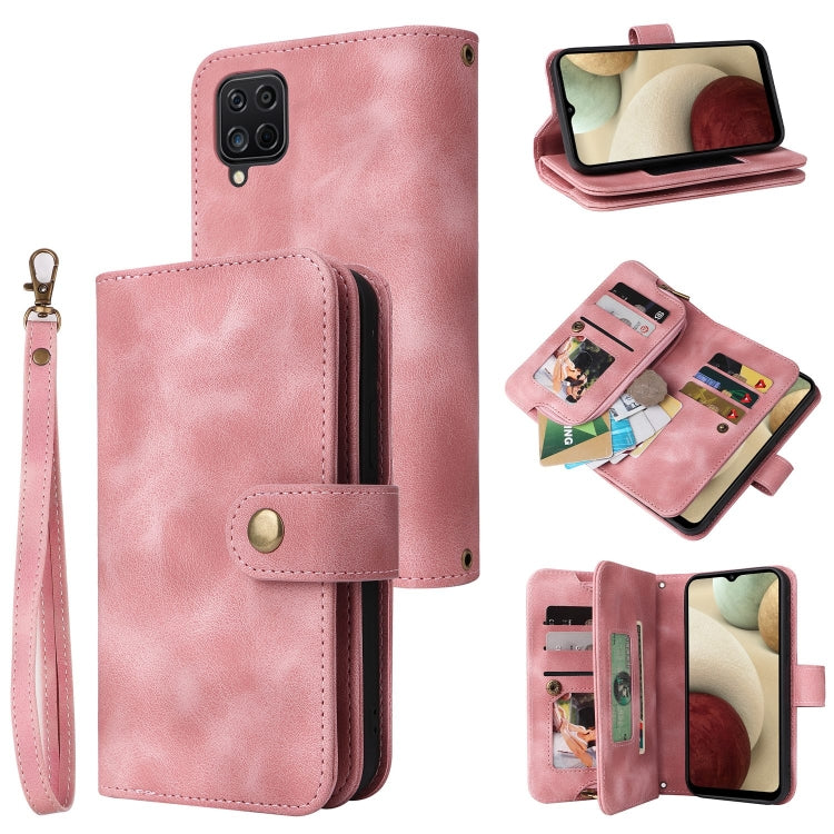 For Samsung Galaxy A22 4G Multifunctional Card Slot Zipper Wallet Leather Phone Case