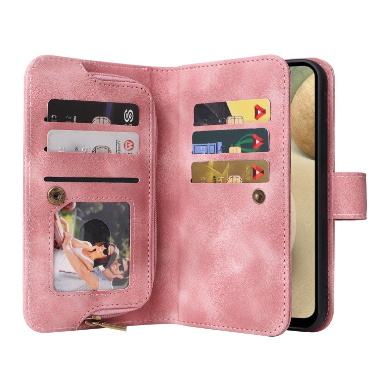 For Samsung Galaxy A22 4G Multifunctional Card Slot Zipper Wallet Leather Phone Case