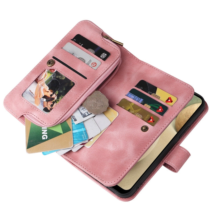 For Samsung Galaxy A22 4G Multifunctional Card Slot Zipper Wallet Leather Phone Case
